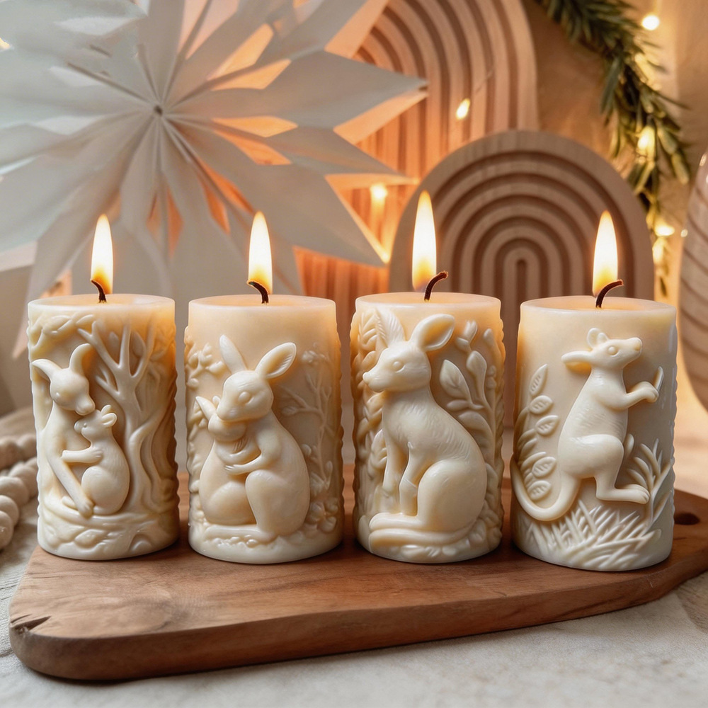 Candle Making Workshops - Kangaroo Silicone Mold Silicone Embossed Candle