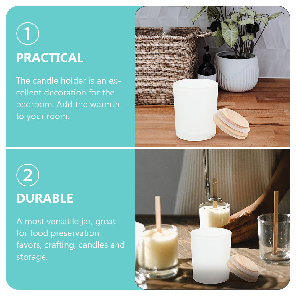 Empty Glass Jar with Wooden Li - Candle Making Homewood recension och pris