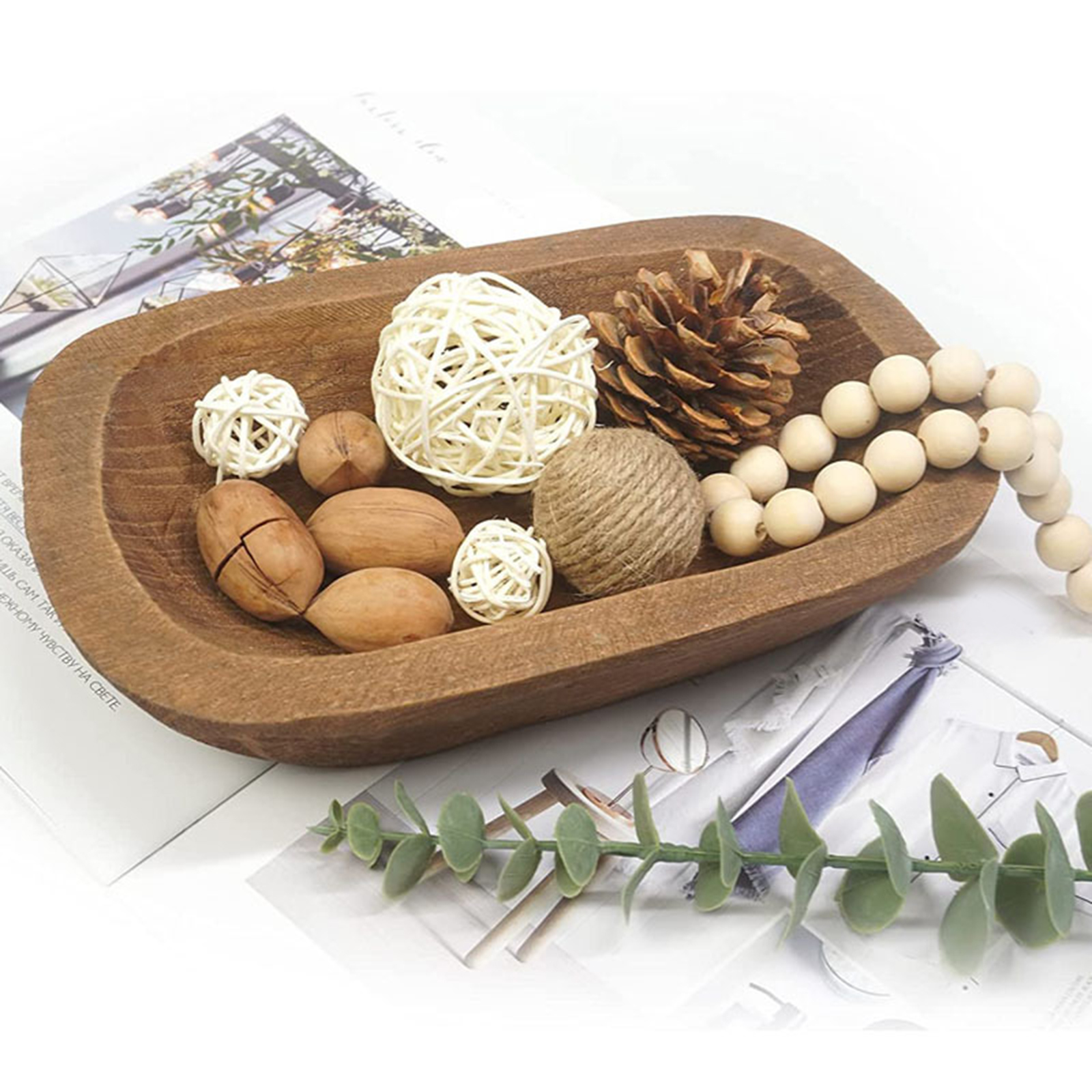 1Pc Solid Wooden Dough Bowl Ca - Candle Making Homewood recension och pris