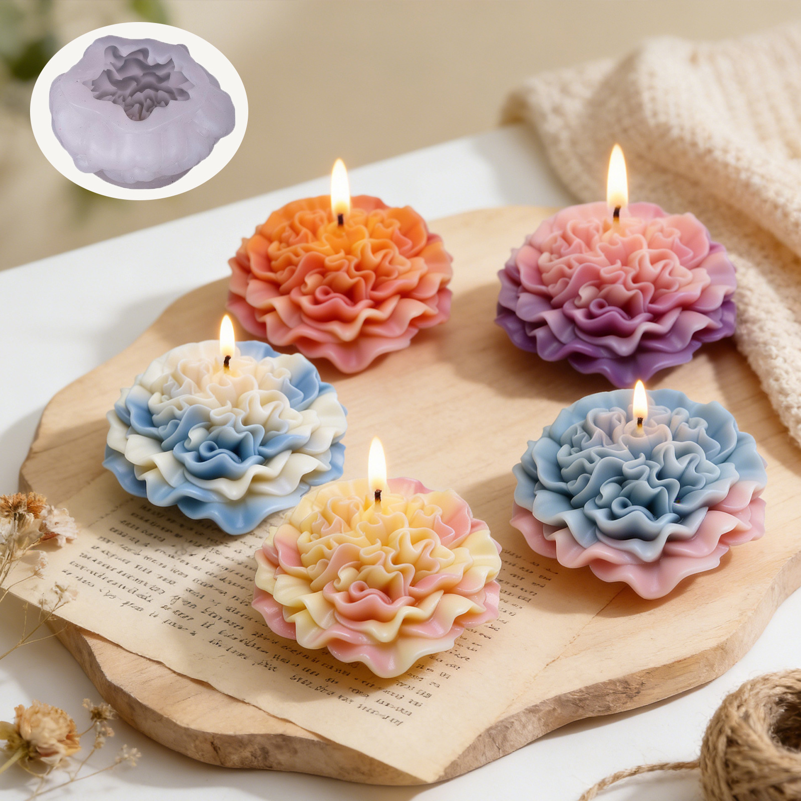 Carnation Flower Silicone Mold - Candle Making Workshops recension och pris