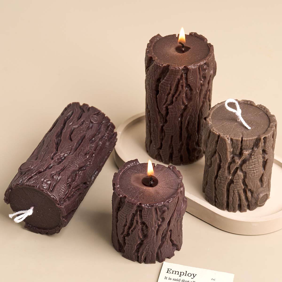 Wood Grain Cylindrical Silicon - Candle Making Homewood recension och pris