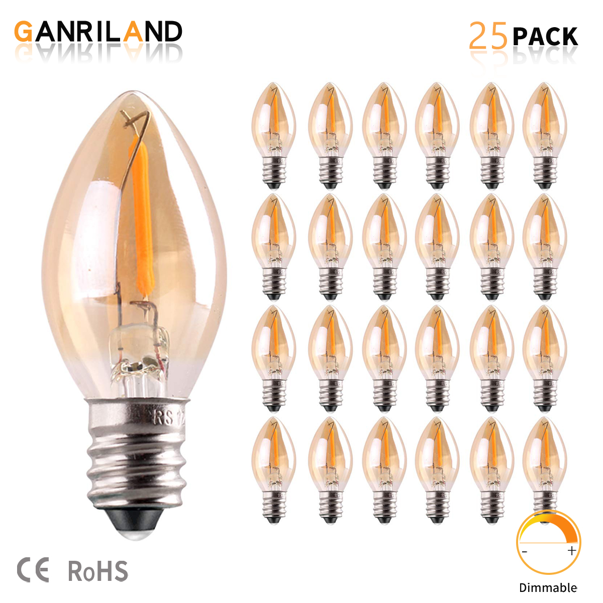 GANRILAND LED Night Light Bulb - Uv Inhibitor Candle recension och pris